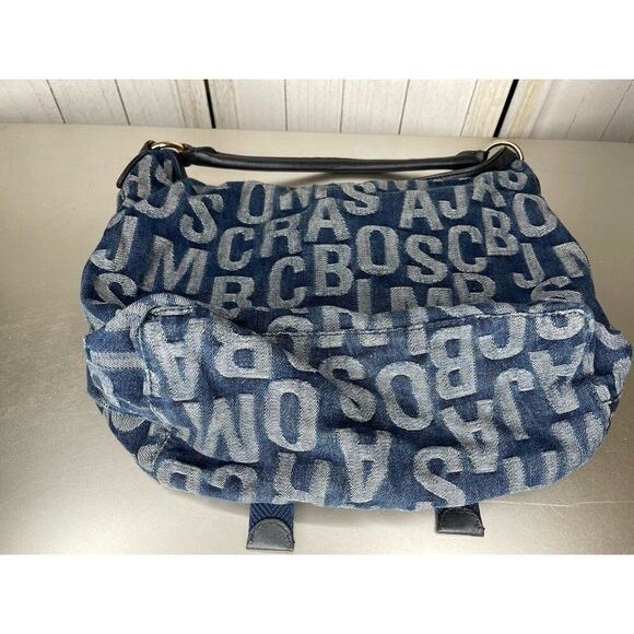 Marc Jacobs Logo Denim Multi-Pocket Hobo Bag Classic Style Shoulder Bag - Picture 7 of 11